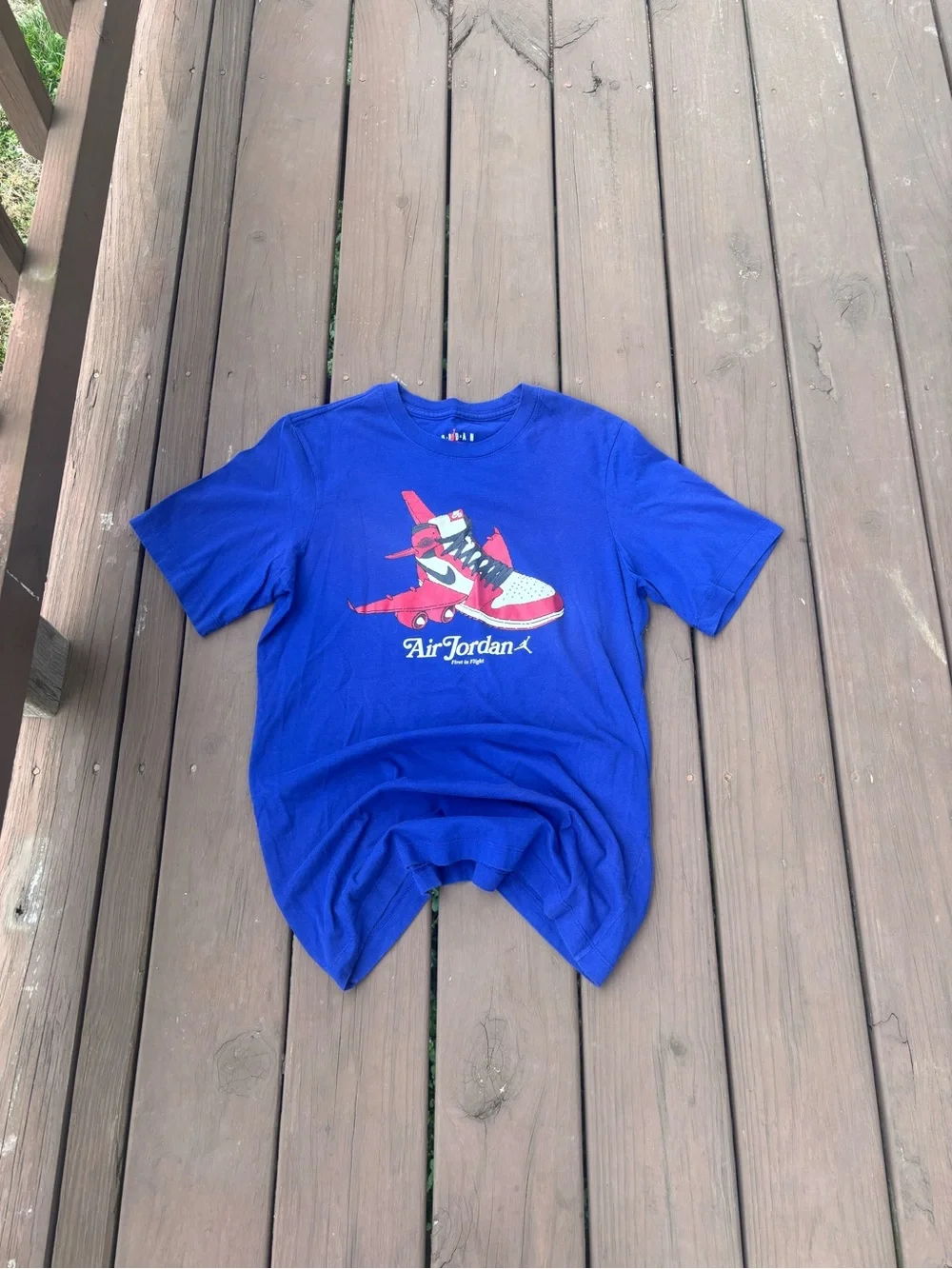 Air Jordan Mens S Blue First In Flight Graphic Tee